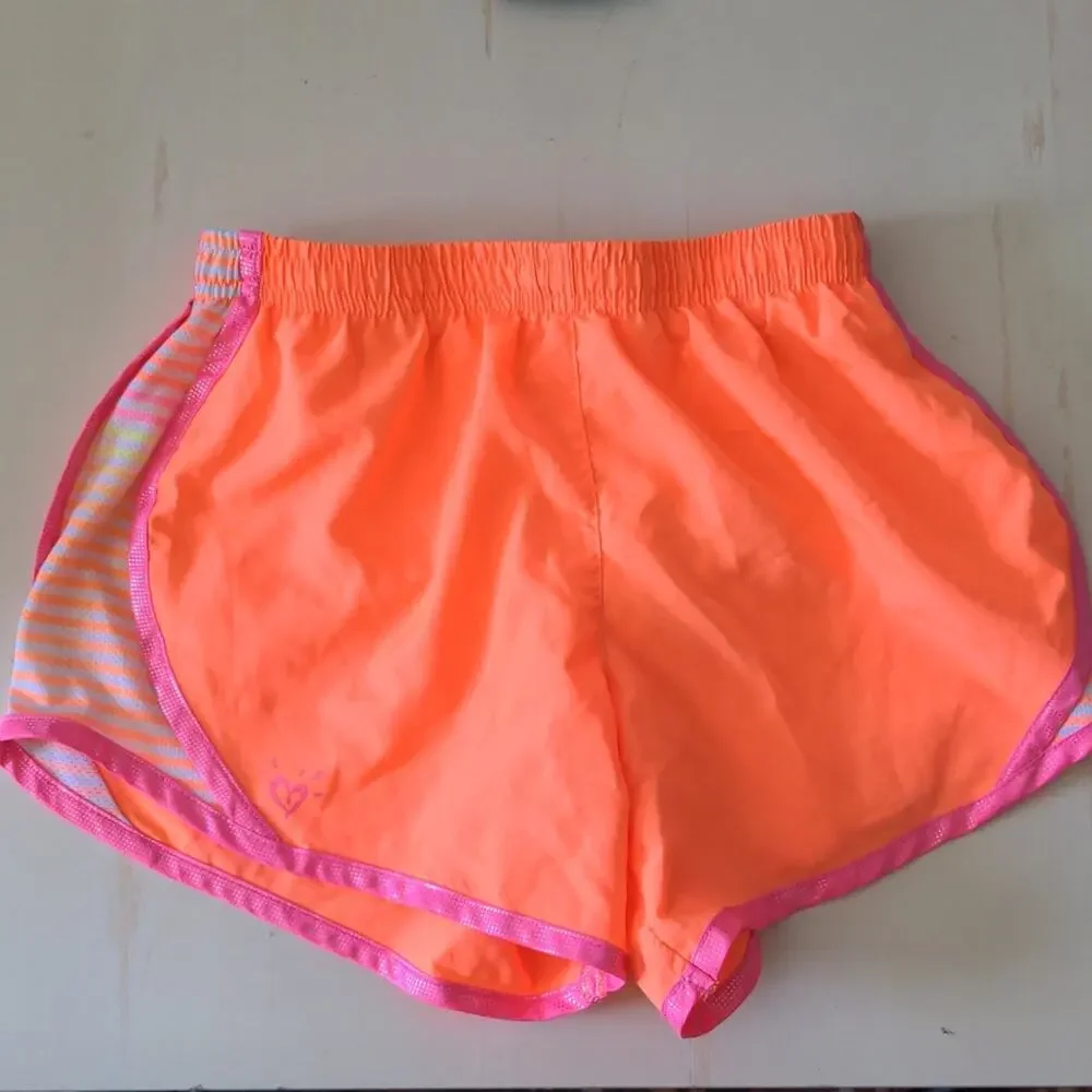JUSTICE Neon Orange Casual Workout Sporty Shorts 12